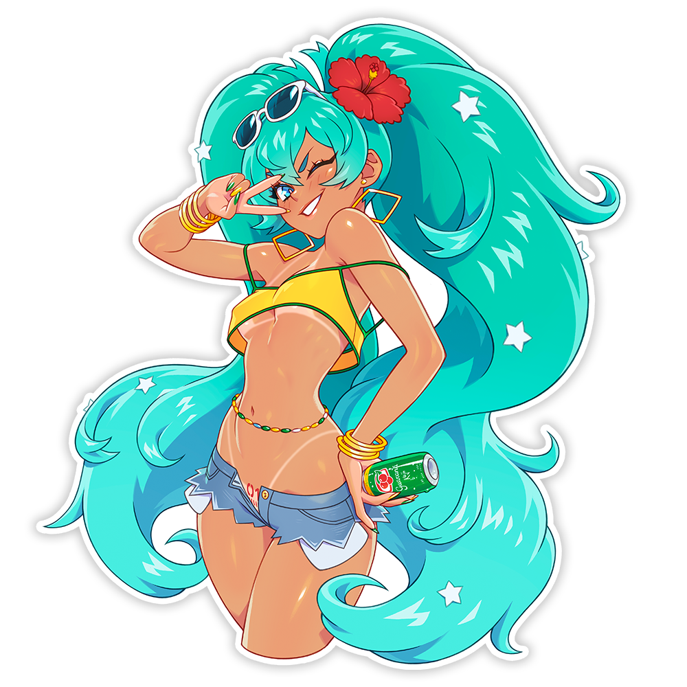 SUMMER MIKU THICC STICKER – ShibeInk