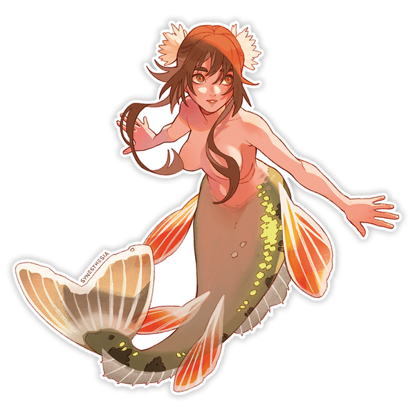 PERCH MERMAID THICC STICKER [B GRADE]